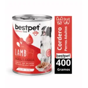 LATA BESTPET DOG TROZOS DE CORDERO 400 G 6 unidades